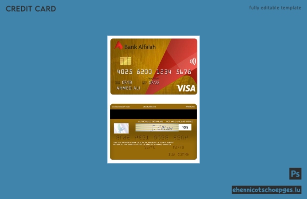 Mustervorschau der Pakistan Bank of Alfalah Visa Gold-Kreditkarte